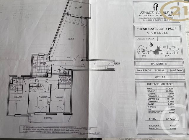 Afficher la photo en grand Appartement F5 à vendre - 5 pièces - 88.84 m2 - CHELLES - 77 - ILE-DE-FRANCE - Century 21 Agence H.L.