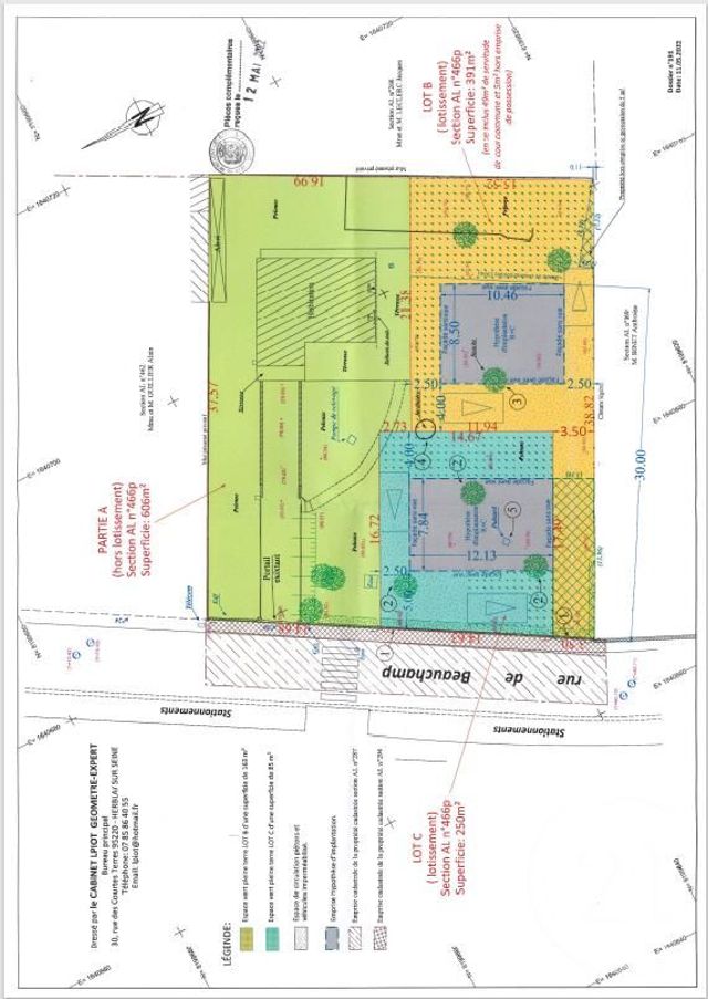 terrain à vendre - 391.0 m2 - MONTIGNY LES CORMEILLES - 95 - ILE-DE-FRANCE - Century 21 Agence H.L.
